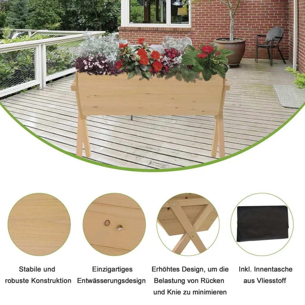 Raised bed with natural nonwoven fabric