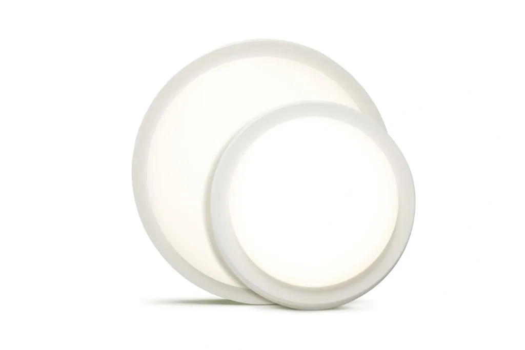 ECO wall and ceiling light with interchangeable ring in chrome and white, 28 cm, 17 watts, IP54