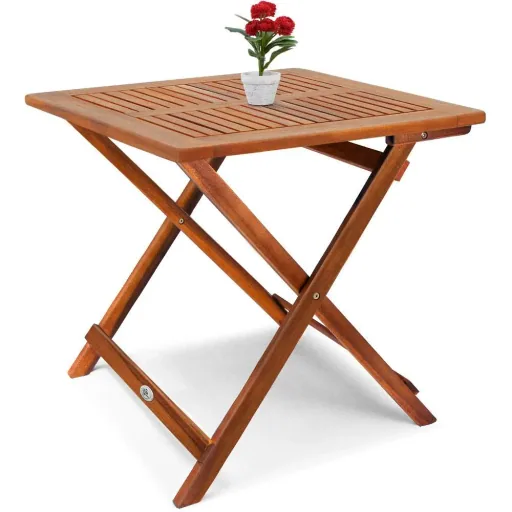Acacia wood side table 70x70x73cm foldable