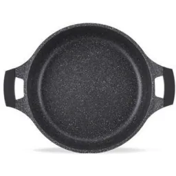 Marble casserole with black glass lid - 32 cm