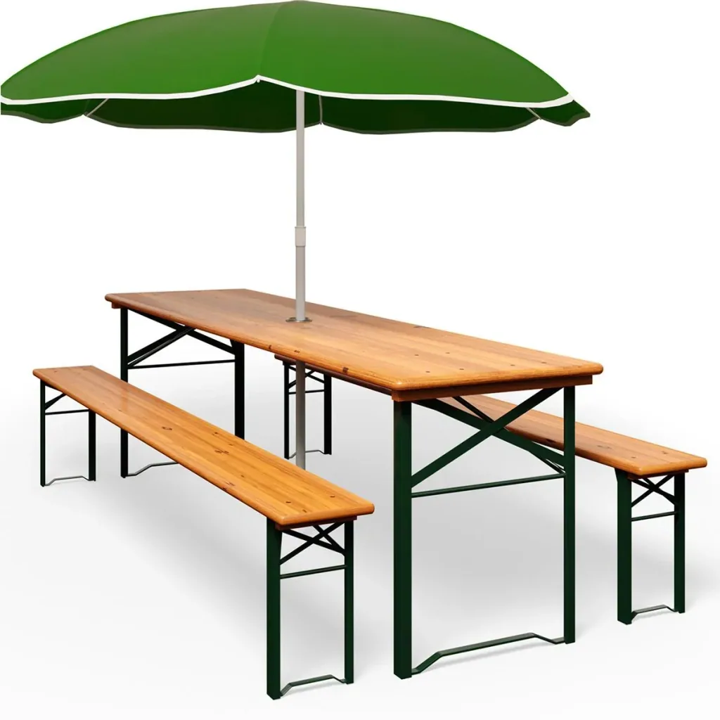Beer table and bench - wood 1.7m