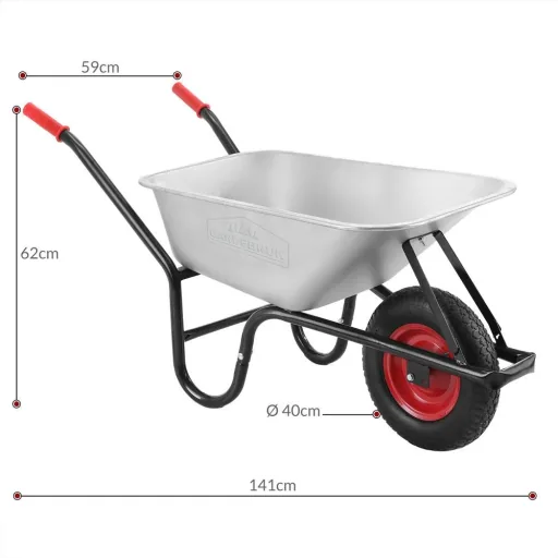 Gardebuk Wheelbarrow - Galvanized - with pneumatic tires - 100 kg
