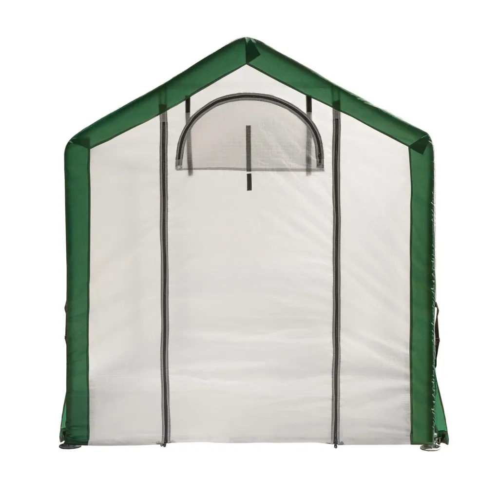 Greenhouse 4.32 m² White/Green, 180×240 cm – Polyethylene Greenhouse with Roll-Up Door, Weatherproof