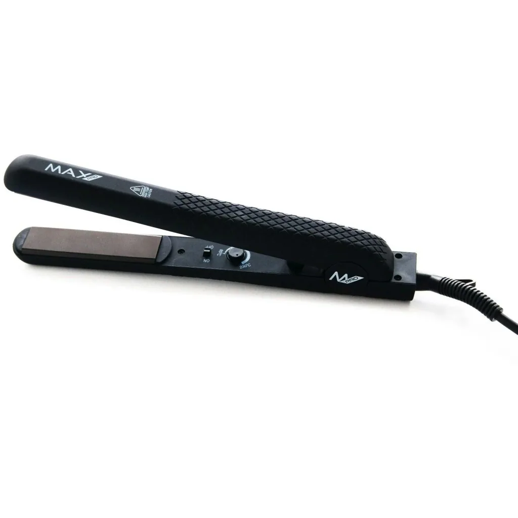 Max Pro Gloss Styling Tongs Black incl. Heat Protection Mat