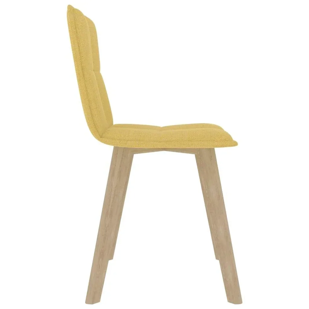 Dining room chairs 2 pieces fabric mustard yellow