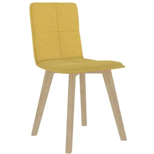 Dining room chairs 2 pieces fabric mustard yellow