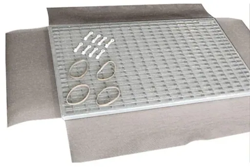 Light shaft protective fabric made of fiberglass, for light and cellar shafts up to max. 50 x 125 cm