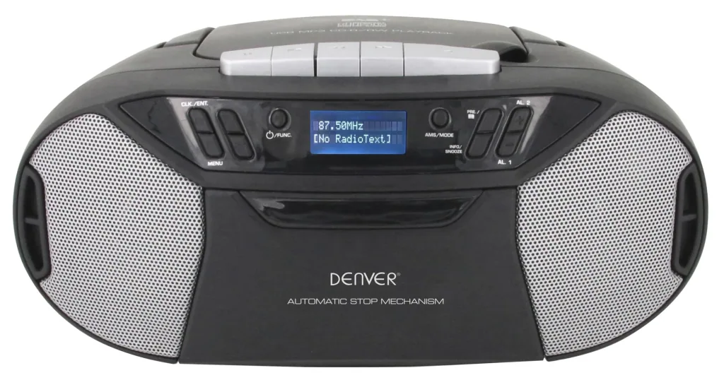 Portable CD player with DAB+ and FM radio, cassette