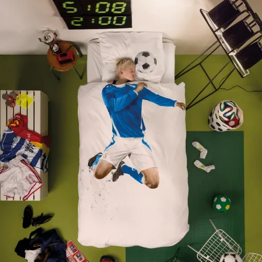 Snurk Bedding footballer blue 135 x 200