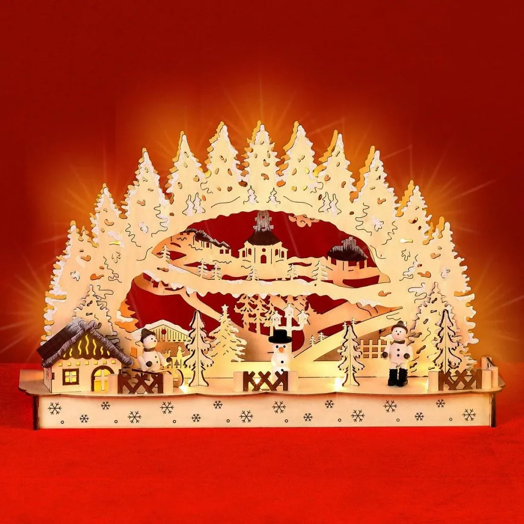 LED candle arch - candle holder - Christmas - wood