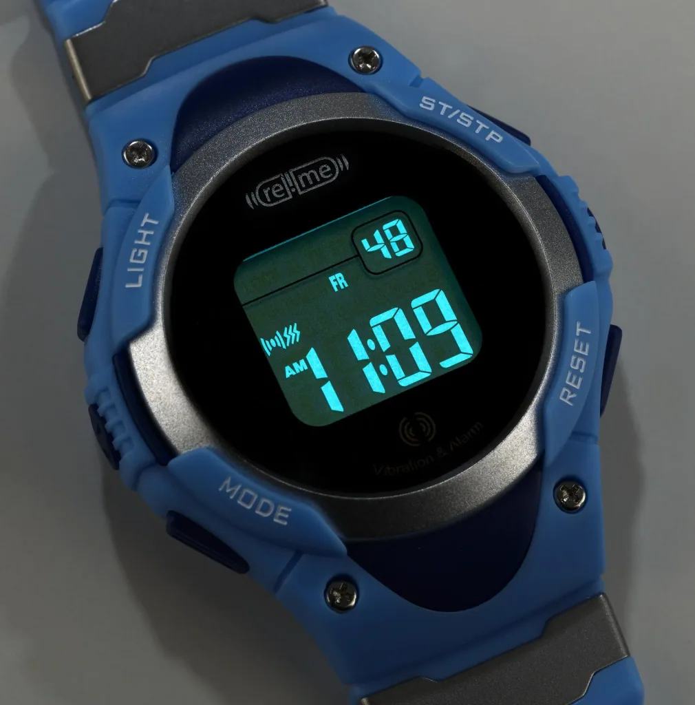 Wristwatch with 8-time alarm, stopwatch and countdown function (short-term alarm clock)