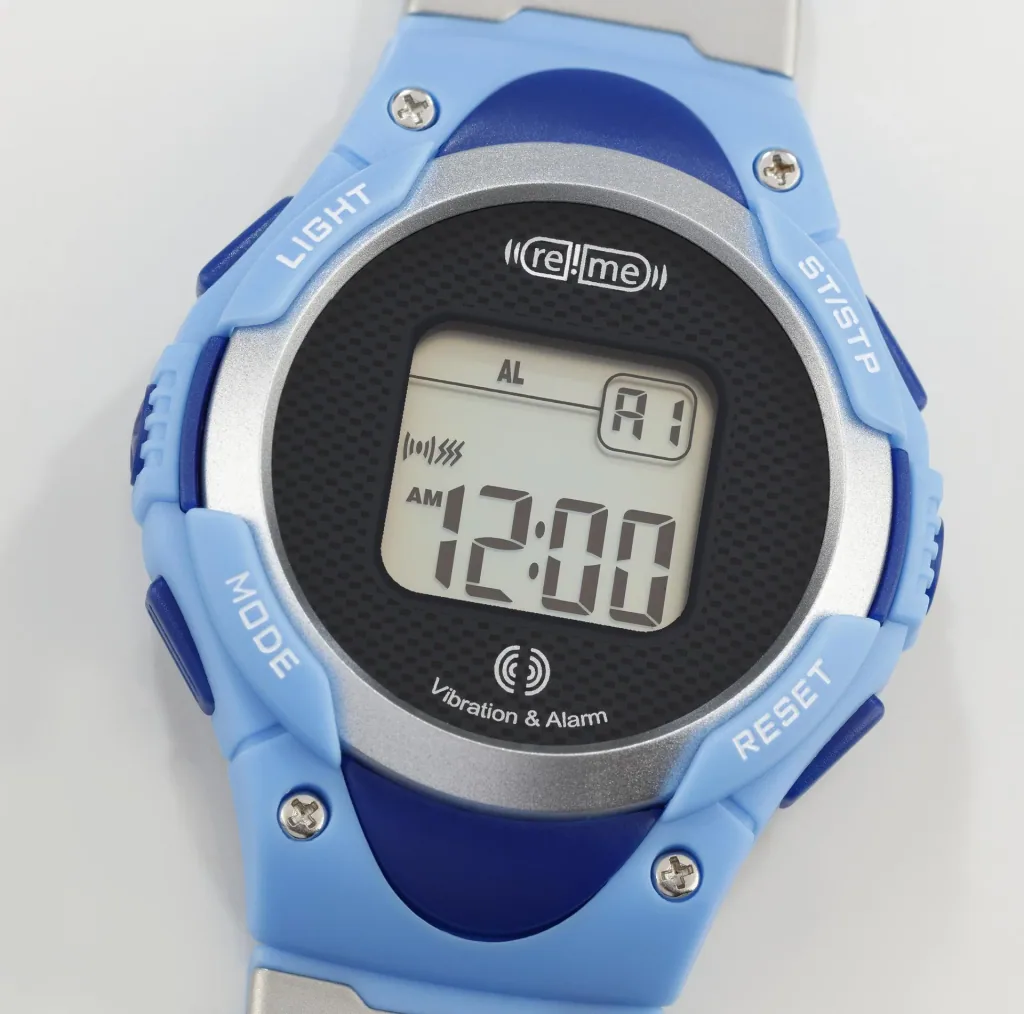 Wristwatch with 8-time alarm, stopwatch and countdown function (short-term alarm clock)