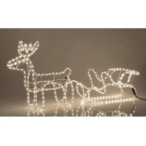 Christmas lights reindeer with sleigh - Warm White