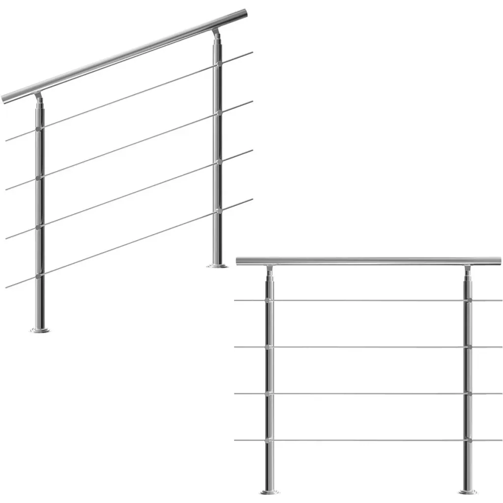 Railing - stainless steel - 120 cm - 4 struts
