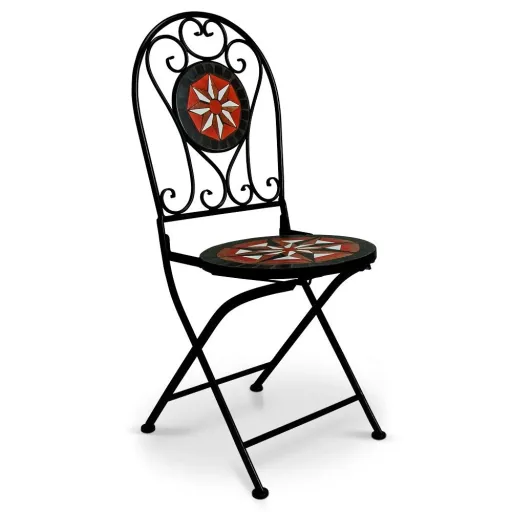 2x folding mosaic chairs Pamplona with metal frame