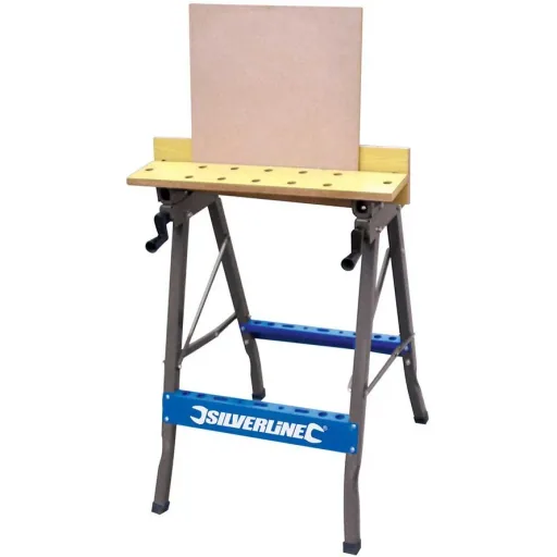 Heavy-duty workbench with tilting worktop 150 kg