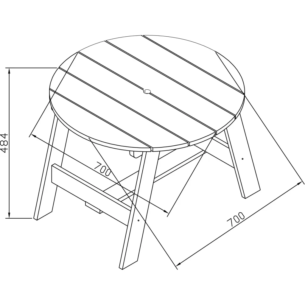 3-piece picnic set round gray/white