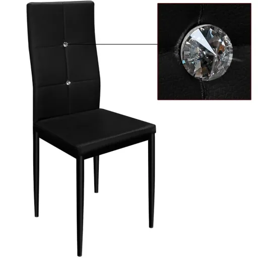 Dining chair 6 pieces black