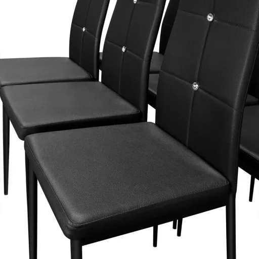 Dining chair 6 pieces black