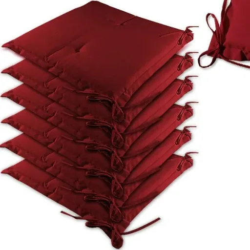 Seat cushions - set of 6 - Boston Red - 43x39x5cm