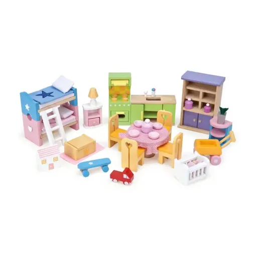 Le Toy van Dolls House Sweetheart Häuschen Wood Colorful Furnished