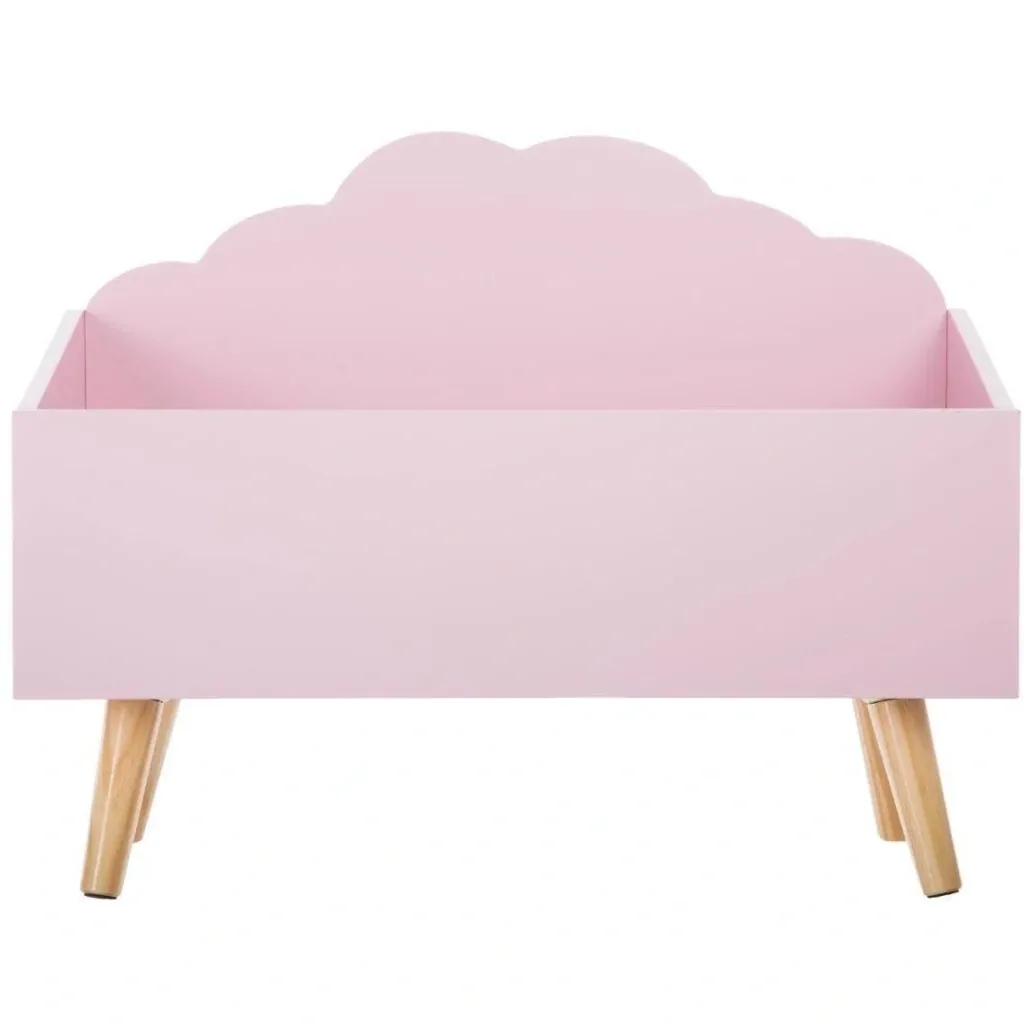 Wooden toy box - Pink - 58x28x45 cm