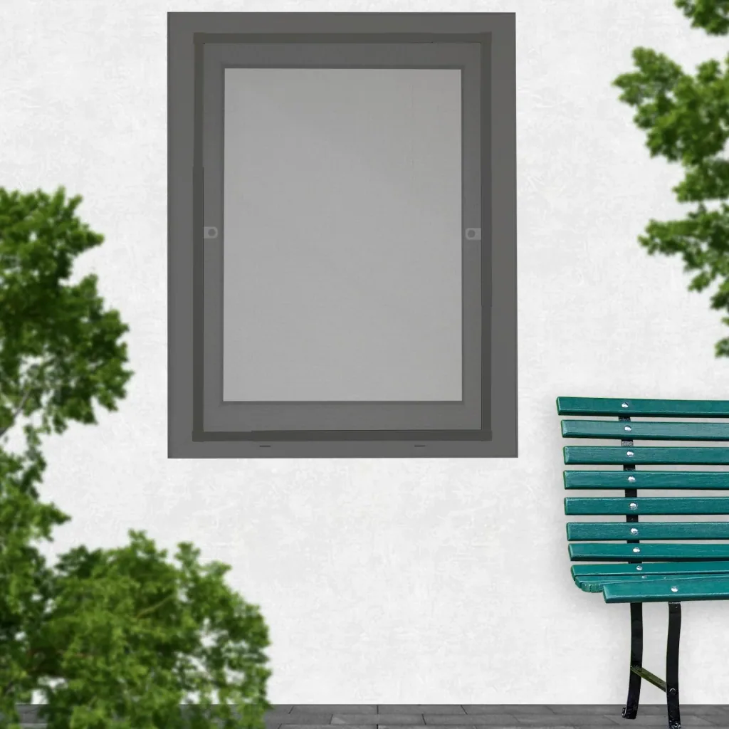 Telescopic insect screen window slim with pollen protection 18 x 14 - 120 x 140 cm, anthracite