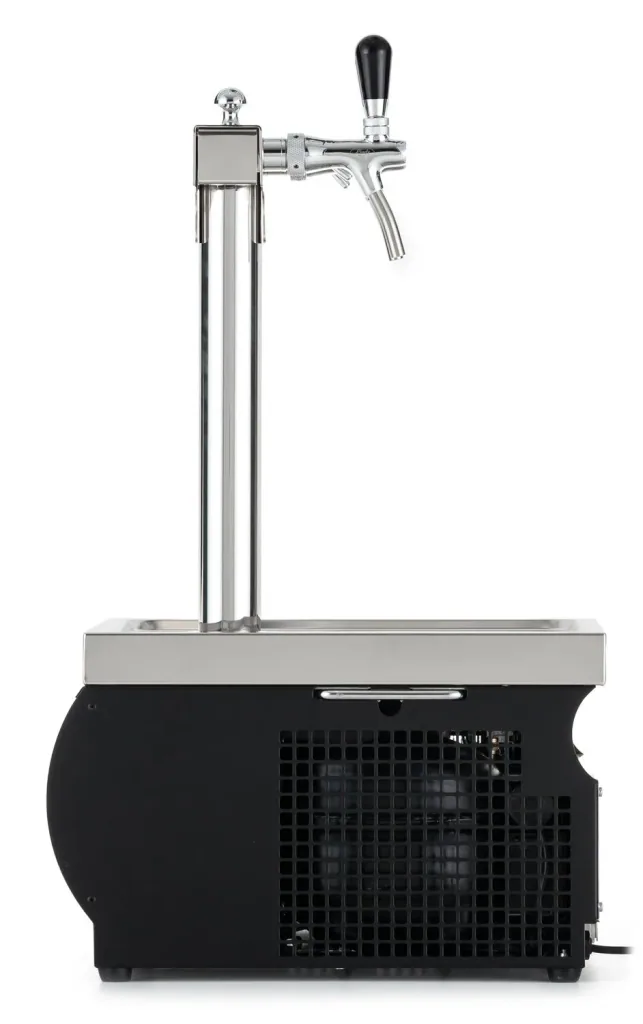 Beer dispenser, Beer machine Kontakt 55 / K Profi 2-line dry cooler made of stainless steel, 50 liter / h membrane pump, Green Line