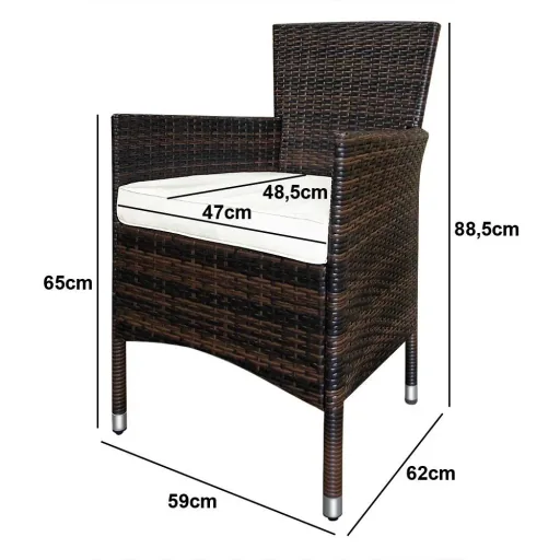 Garden set 13-piece stackable polyrattan chair set Bali brown
