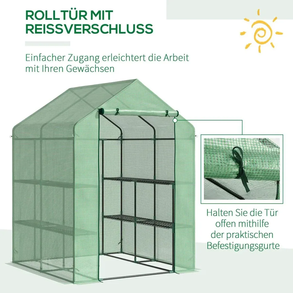 Plastic greenhouse greenhouse with flower shelf cold frame tomato house plant house for garden, made of steel tube and