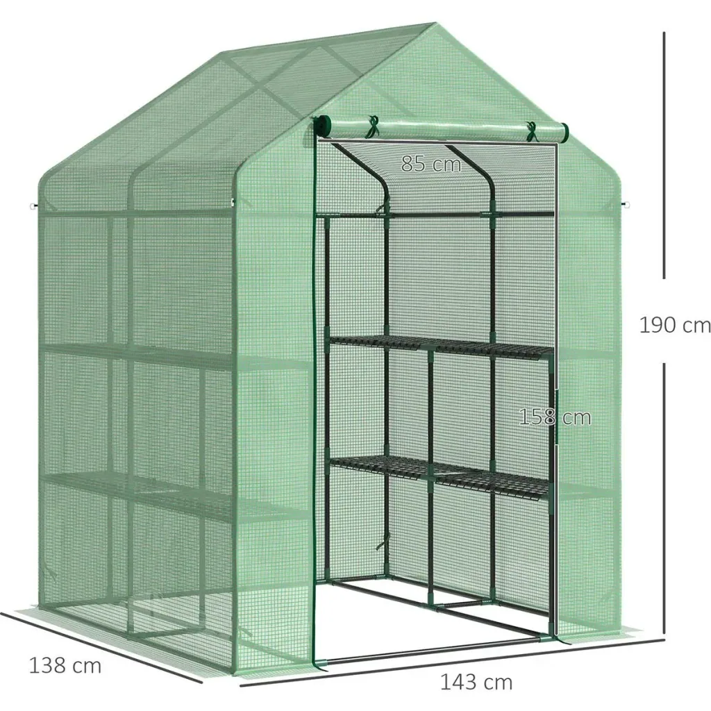Plastic greenhouse greenhouse with flower shelf cold frame tomato house plant house for garden, made of steel tube and