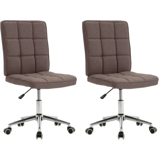 Dining room chairs 2-seater fabric taupe