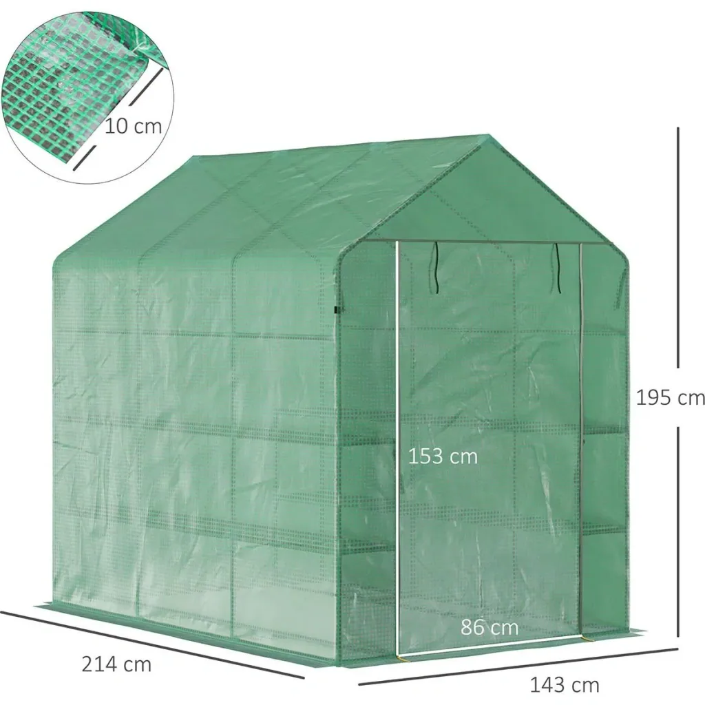 Plastic greenhouse greenhouse with flower shelf cold frame tomato house plant house for garden, made of steel tube and
