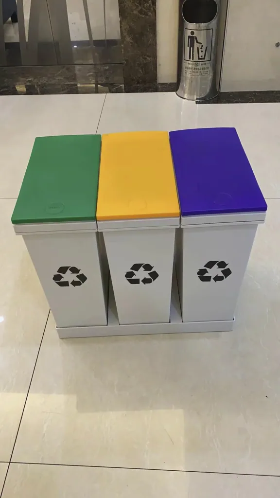 "Genial" waste separation system, 3 bins, 53 x 33.5 x 52.5 cm