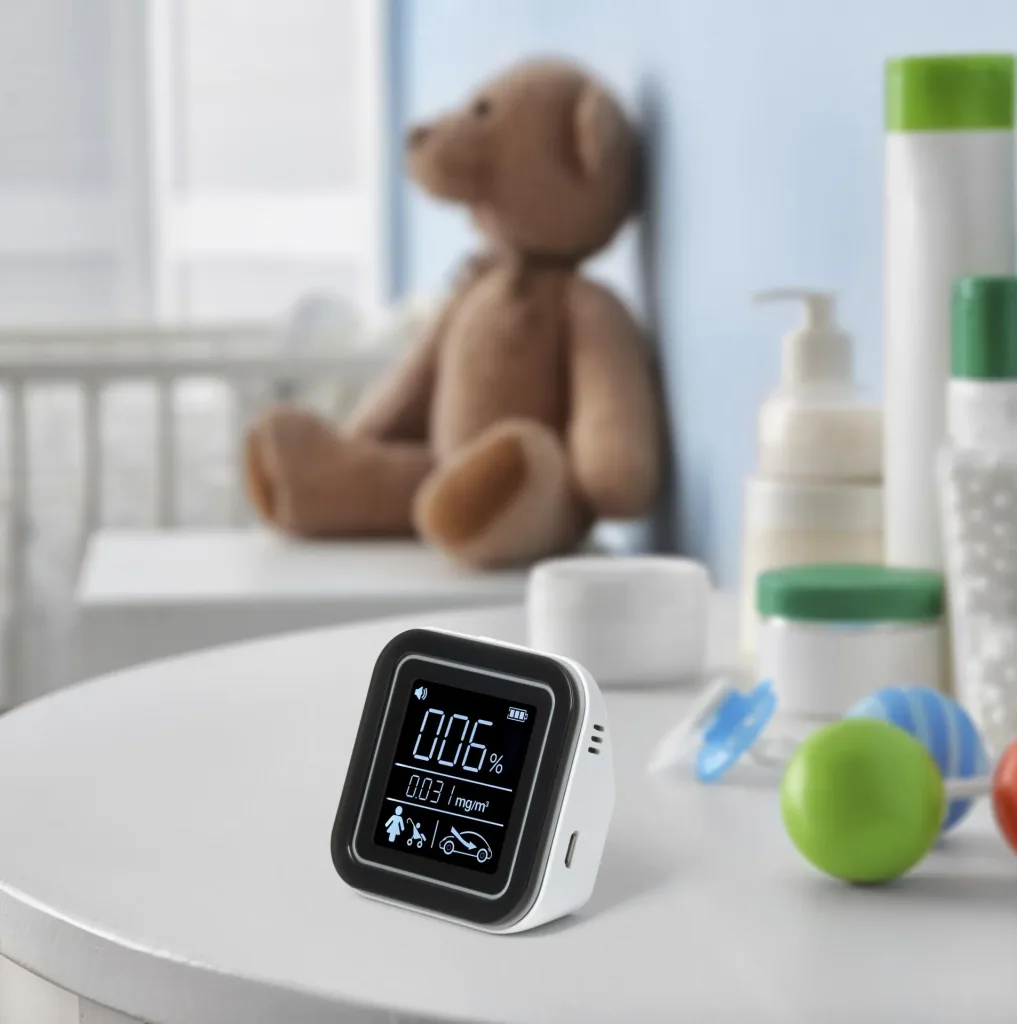 Air quality monitor with LCD display