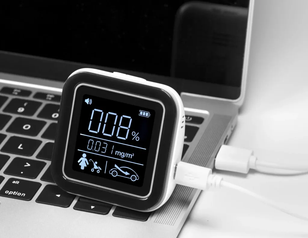Air quality monitor with LCD display