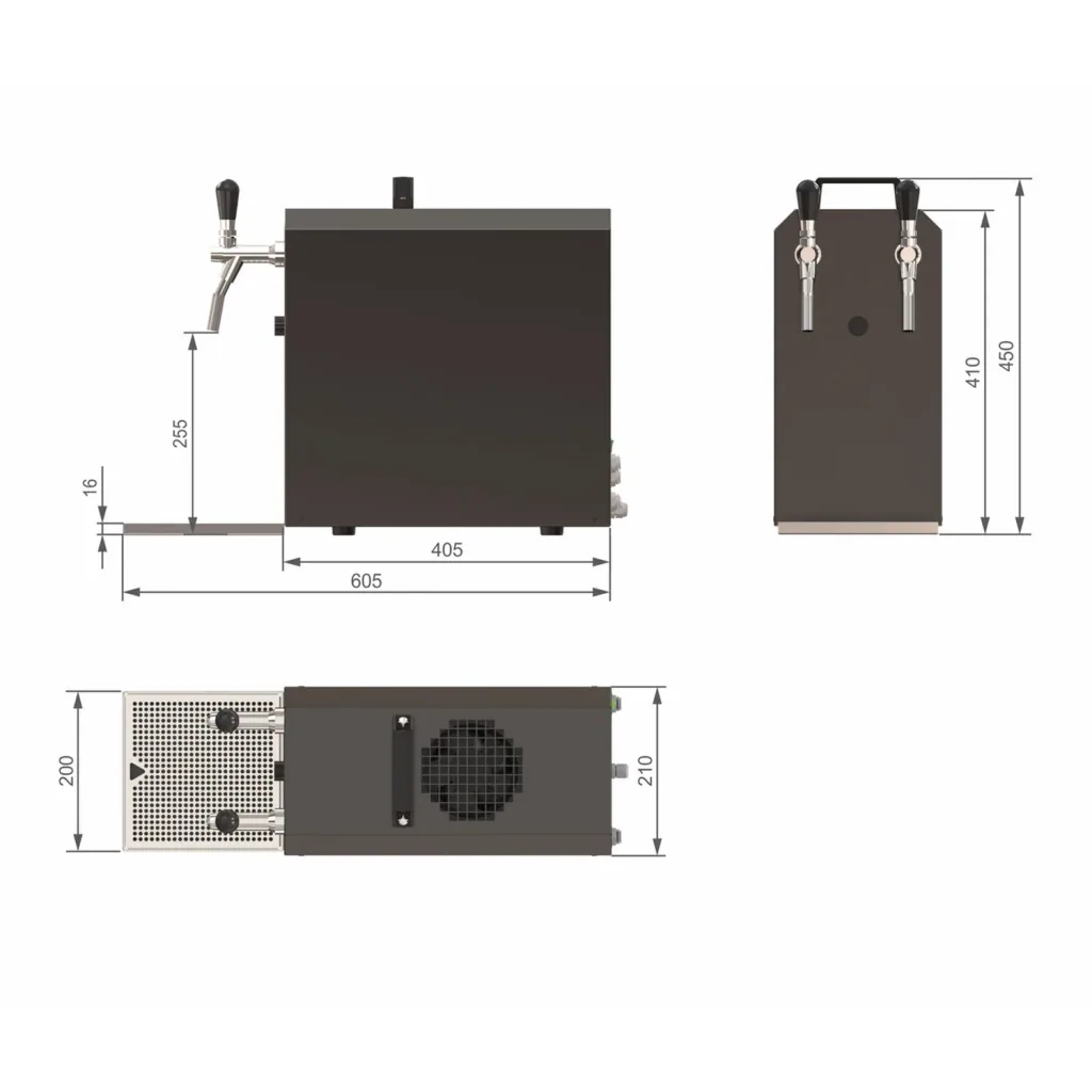 STREAM 50 Beer Tap System - 2-Line Draft Dispenser with 55L/H Cooling