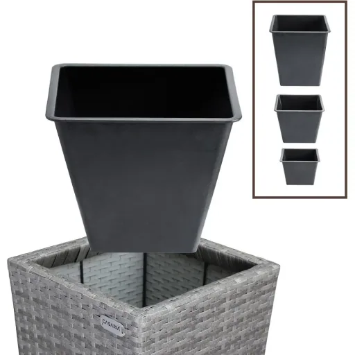 Flower pots - 3 pieces - polyrattan
