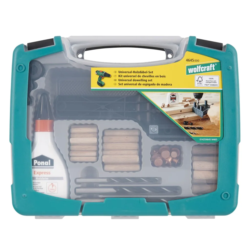 Universal wooden dowel box
