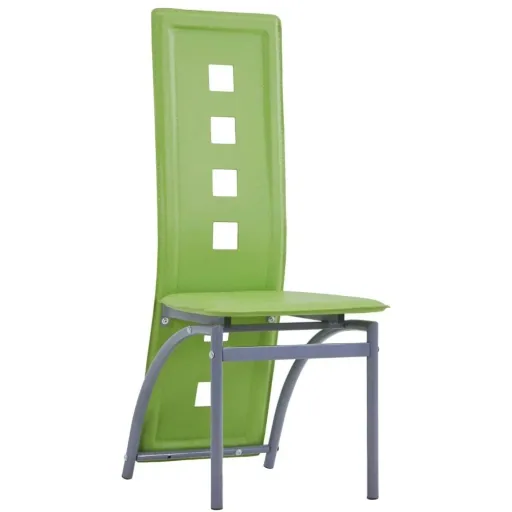 Dining room chairs 4-seater faux leather green