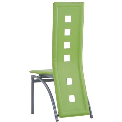 Dining room chairs 4-seater faux leather green