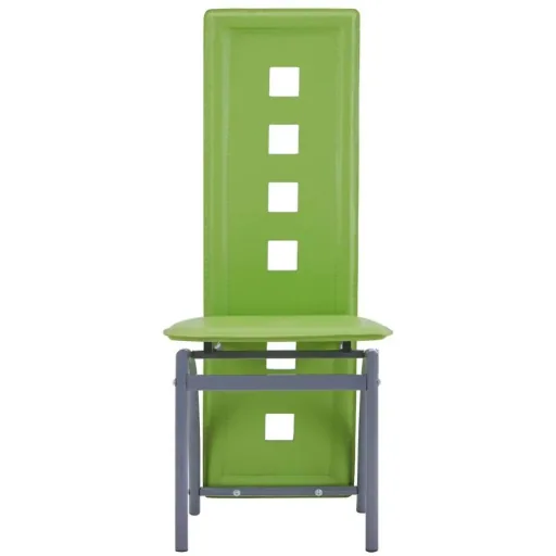 Dining room chairs 4-seater faux leather green