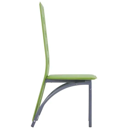 Dining room chairs 4-seater faux leather green