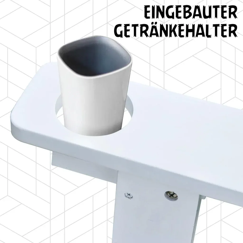 Garden chair with cup holder white