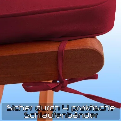 Garden cushions high-back chair - 6 pieces - RED