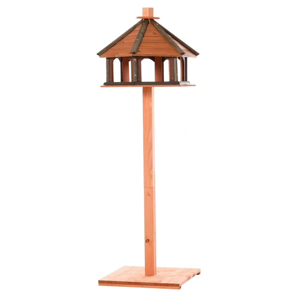 Birdhouse wooden bird villa feeding house bird stand bird table birdhouse play stand with waterproof roof for the