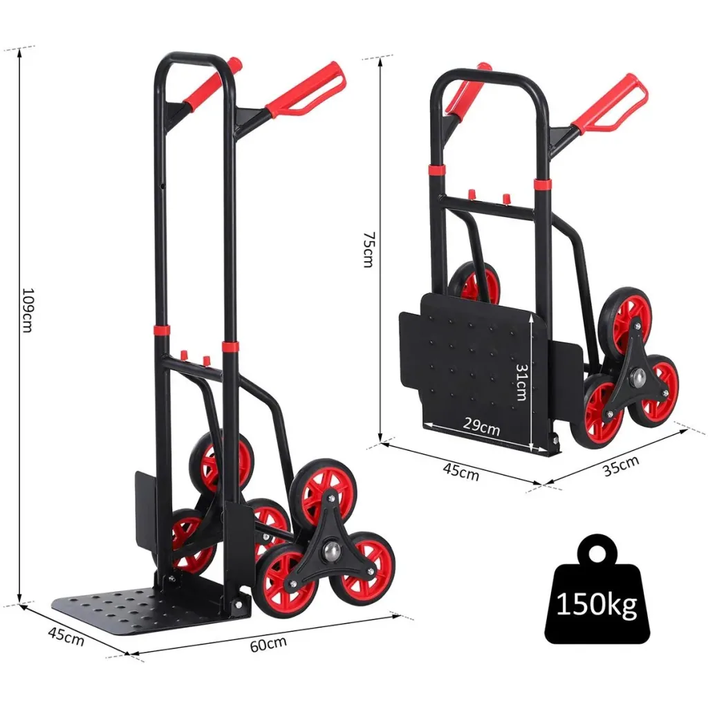 Stair climber height adjustable black/red