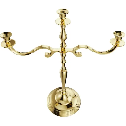 Candle holder gold shiny aluminum 40cm 5-arm candelabra