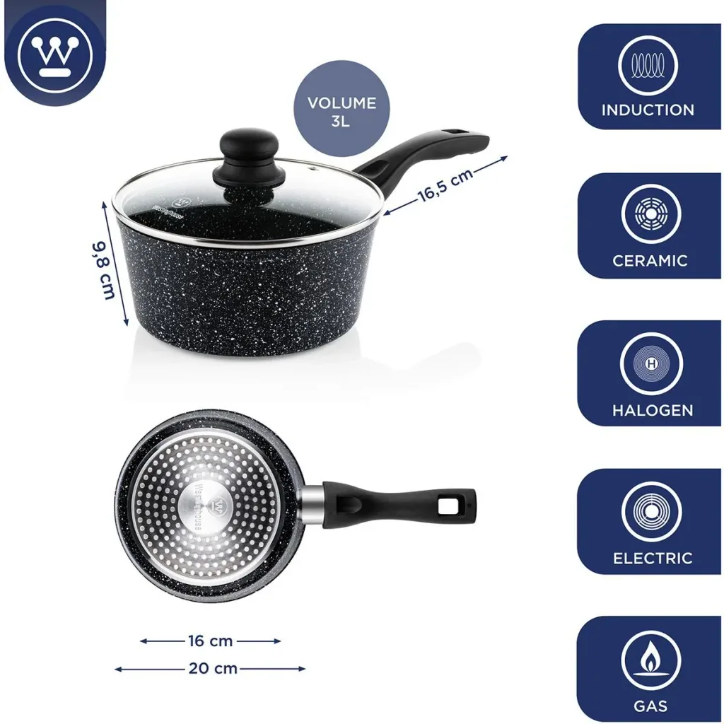 Cooking pot Ø20 cm Black Marble