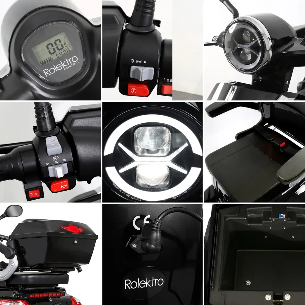 E-Quad 25 V. 2 Black - 1,000 Watt + Road Legal